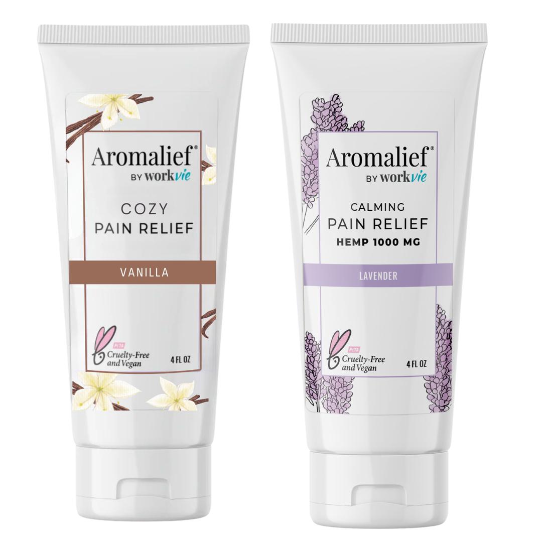 Aromalief Vanilla and Lavender Pain Relief Creams 2 Pack Set