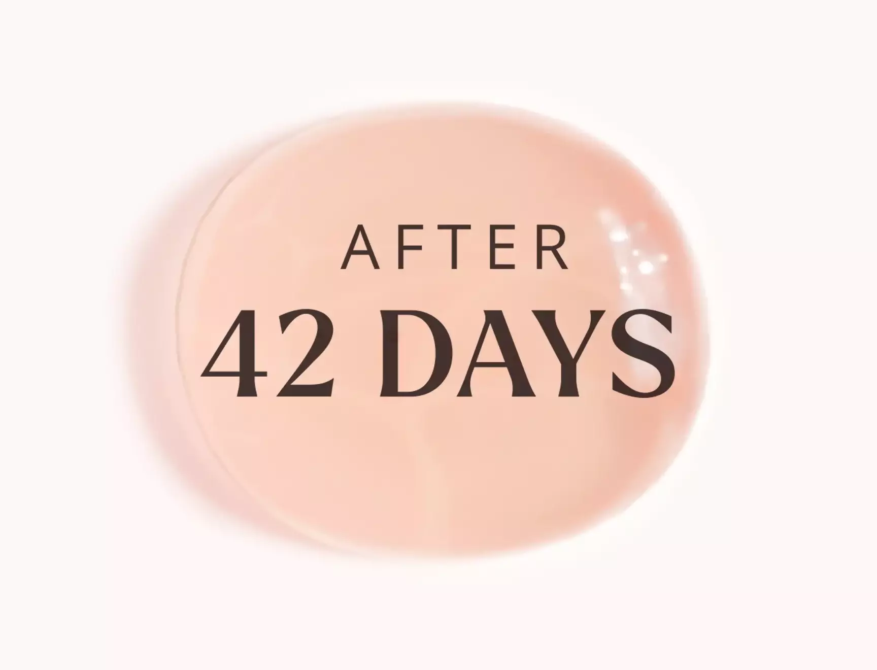 A drop of serum with the text "After 42 days" written over it