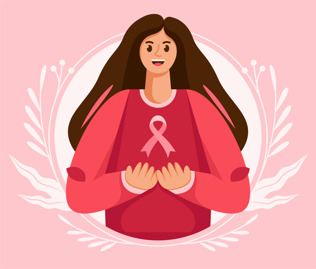 personne qui tient un ruban rose au dessus de ses mains