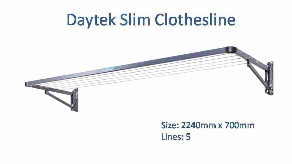 daytek slim 2200mm wide clothesline dimensions