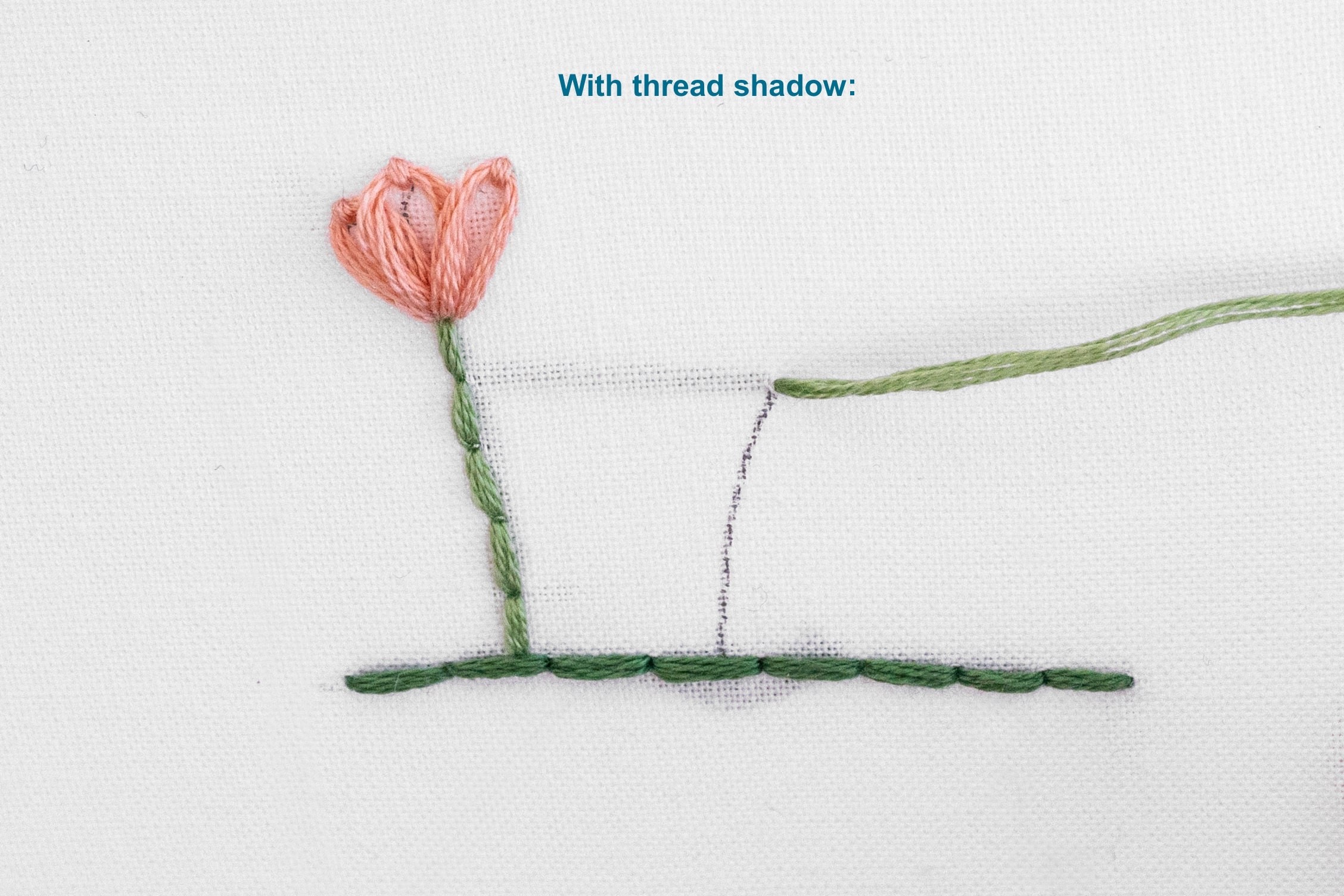 This is an image of an embroidery pattern with a thread shadow.