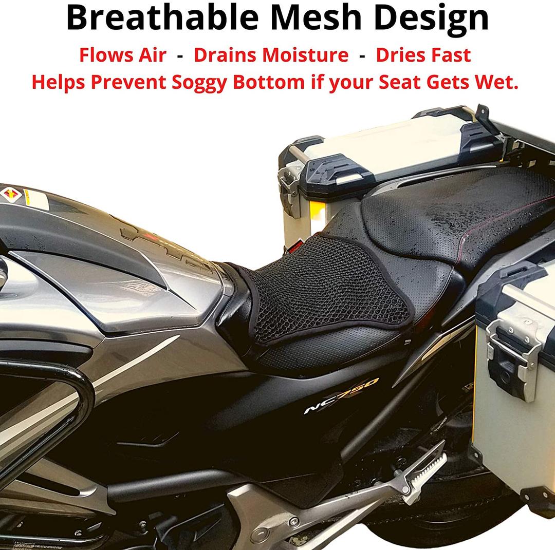 Passenger Motorcycle Gel Pad with Breathable Mesh