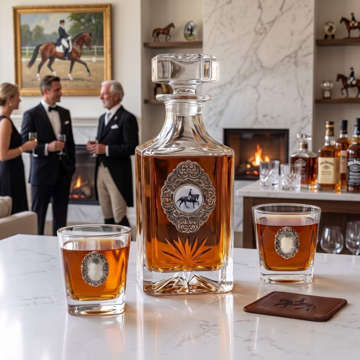 Decanter set | Gift for Dressage Rider Retirement Party