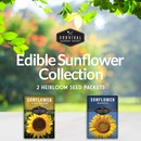 Edible sunflower seed collection - 2 heirloom seed packets