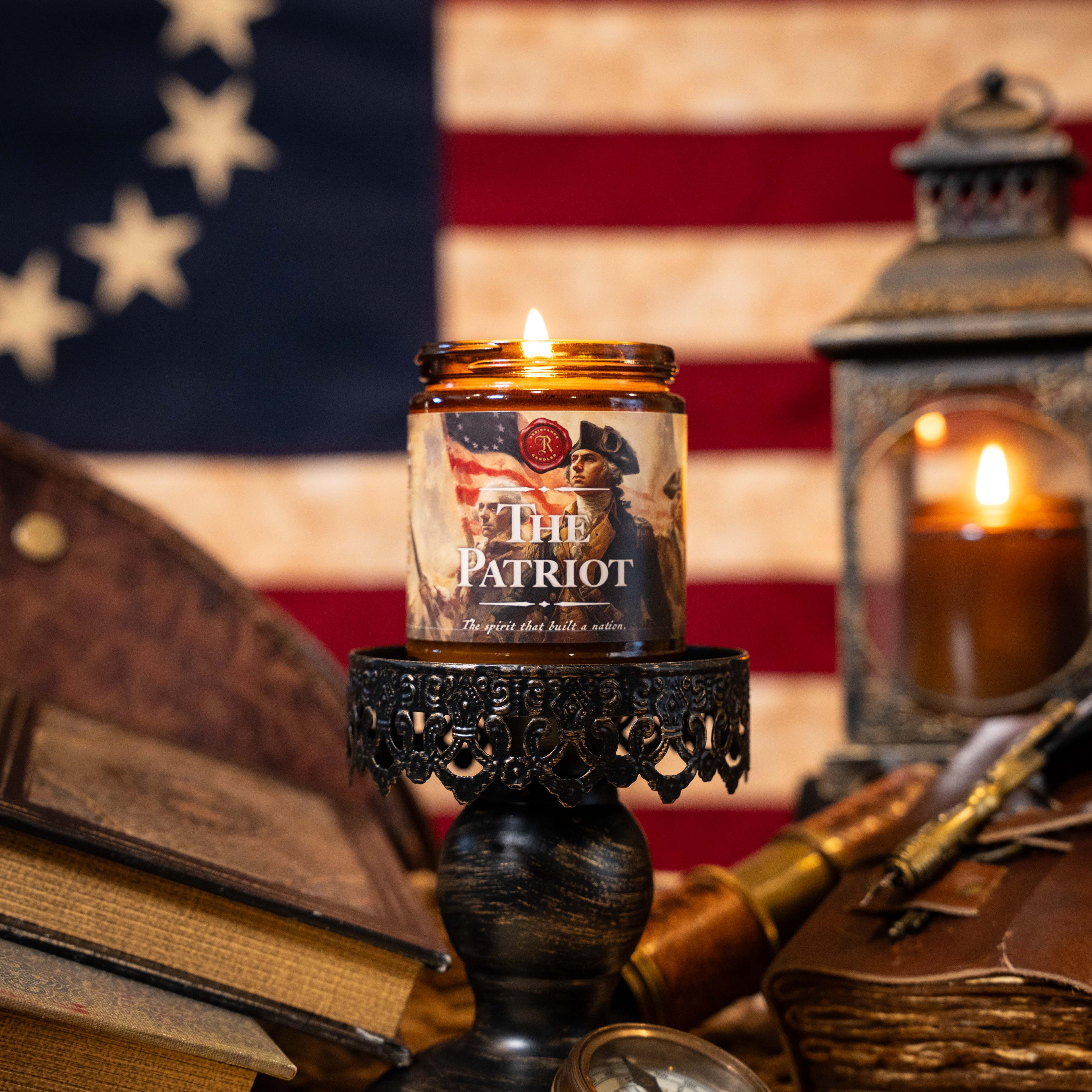 The Patriot: the first candle we ever made. Hand-poured in America with clean ingredients.
