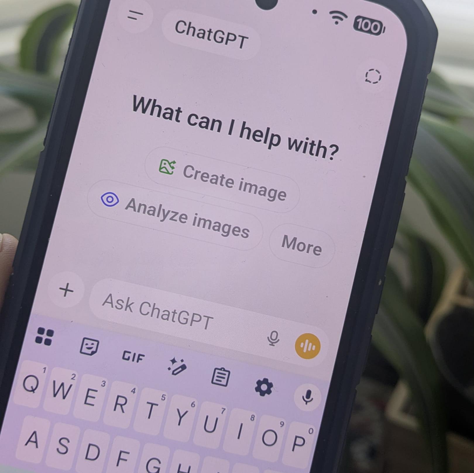Mobile phone with Chatgpt on the screen