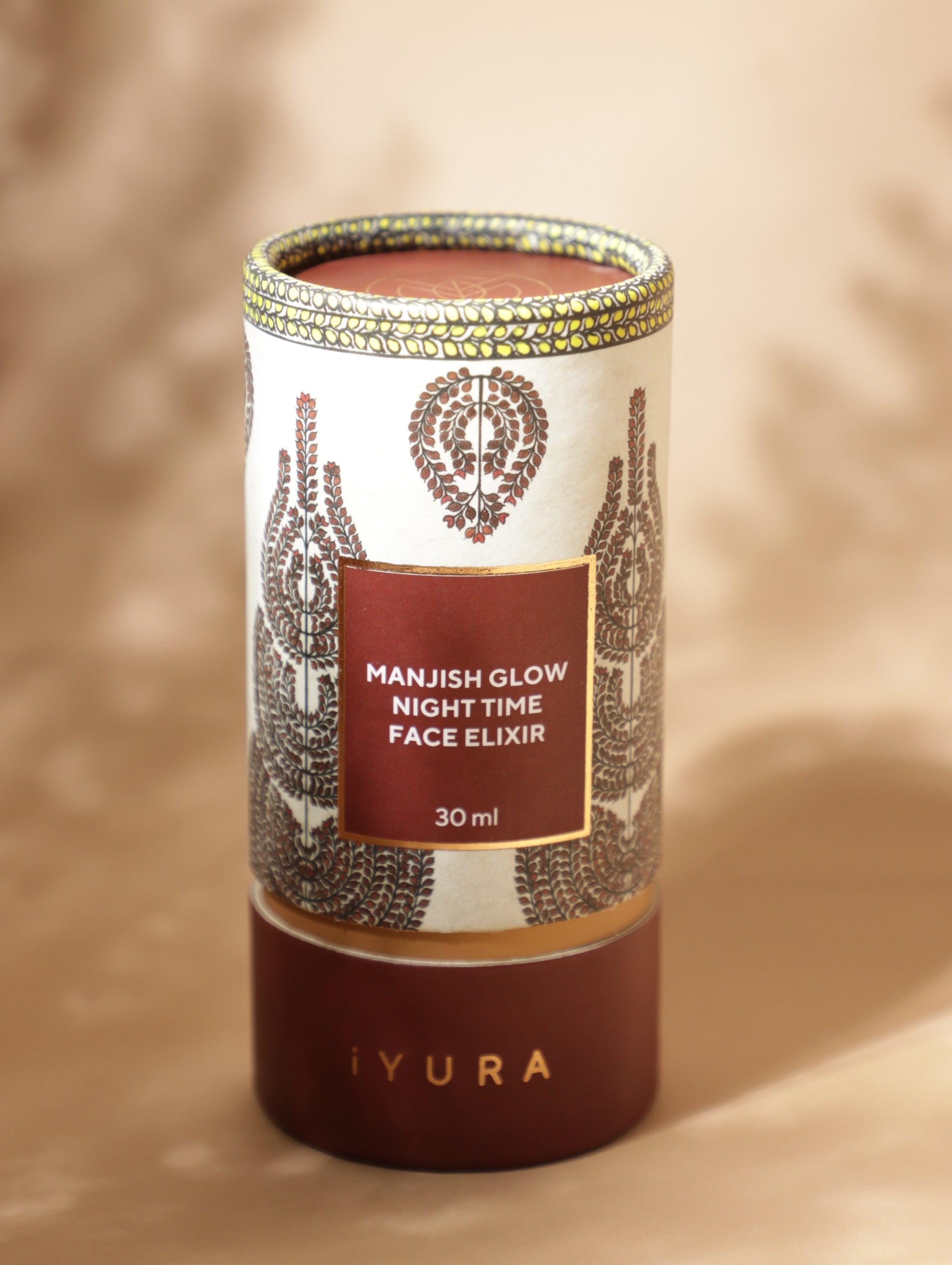 iYURA Manjish Glow Elixir - 4 drops, 5 minutes every night for a natural, no makeup glow!