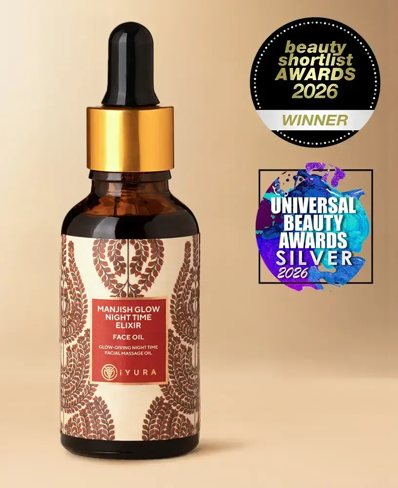 Manjish Glow Night Time Elixir - Beauty Shortlist Award Winner 2026 and Universal Beauty Award Winner Silver