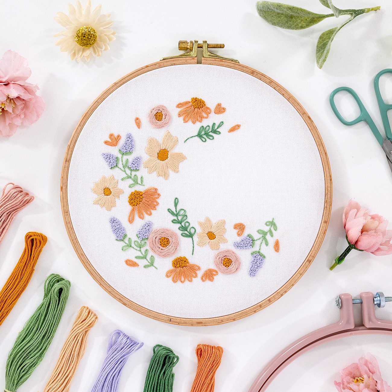 This is an image of a completed embroidery project - Blooming Lovely.