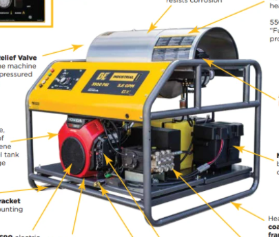 BE 3500 PSI at 5.5 GPM Hot Water Washer Skid