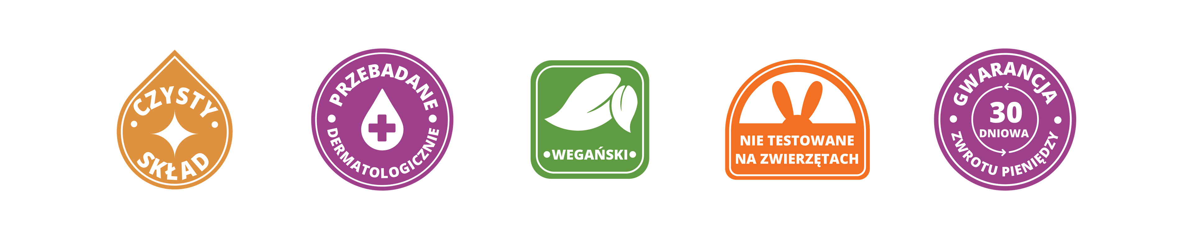 Not Tested on Animals, Vegan, 30-Day Money Back Guarantee badges 2