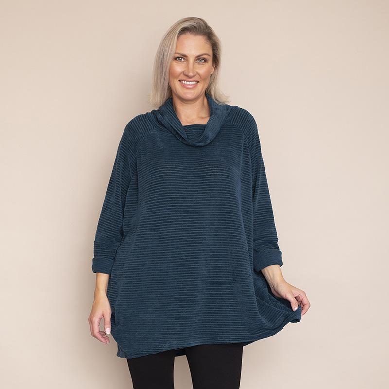 Coleen Velvet TopPlus Size (Teal)