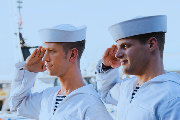 sailors on salute