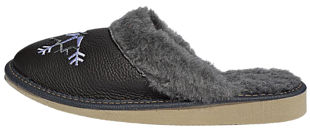Hazel - Women leather mule slippers - Reindeer Leather