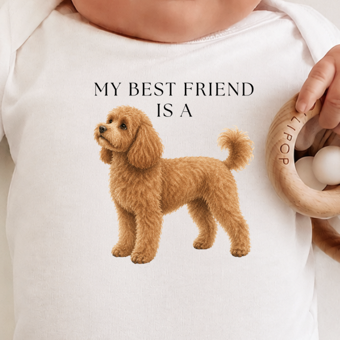 My Best Friend is a Cavapoo - Minipoo - Poodle - Doodle - Baby Shirt - Baby Jumpsuit - Baby Outfit - Dog - Baby Shower Gift - Dog Nursery