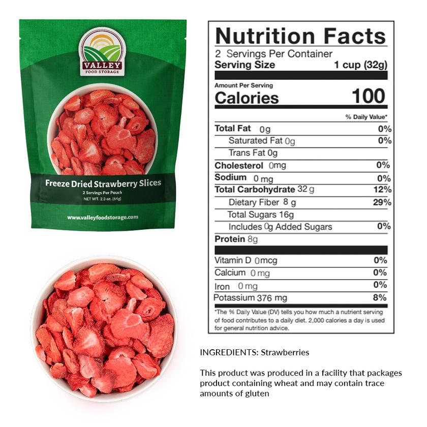 Freeze Dried Strawberry Slices - Valley Food Storage