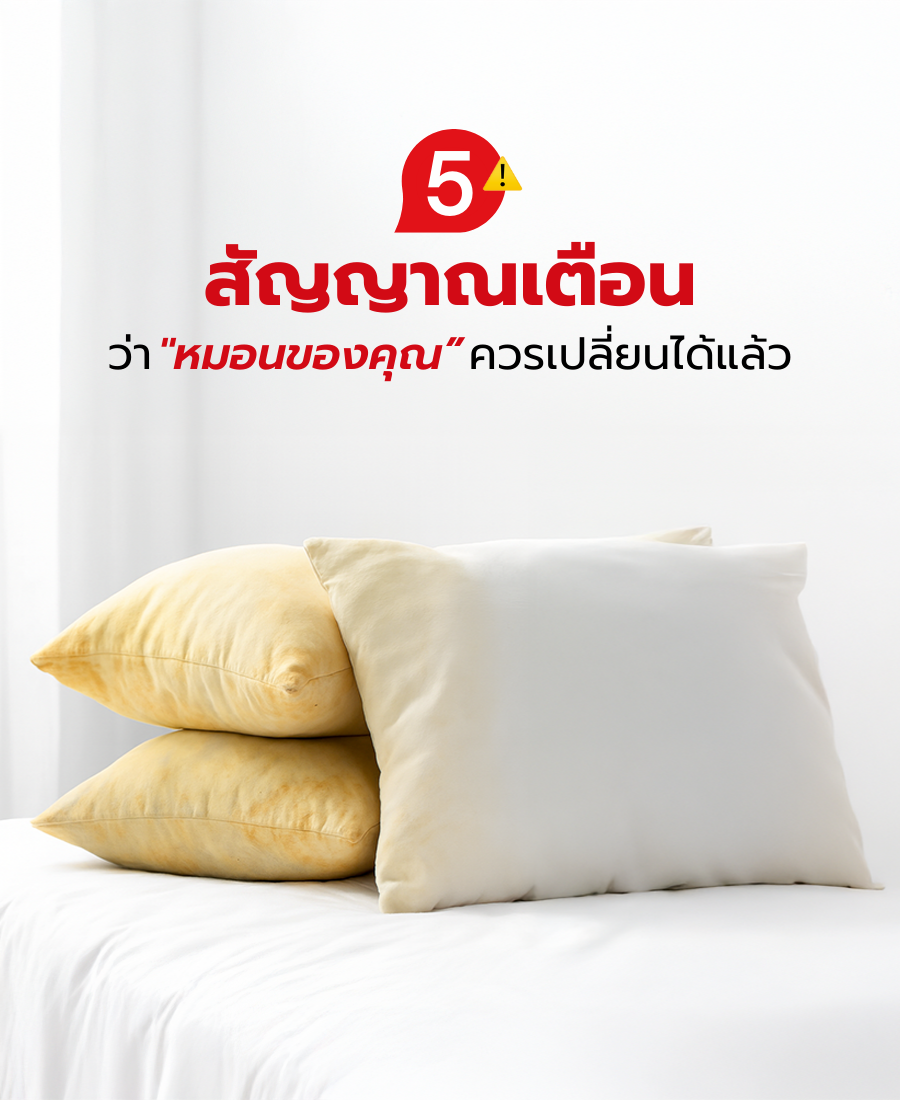 5 สัญญาณเตือนว่าควรเปลี่ยนหมอนได้แล้ว