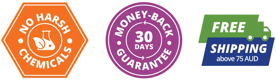 VEGAN | Not tested on animals | no harmful chemicals | non-toxic | 30 days money-back guarantee | free shipping