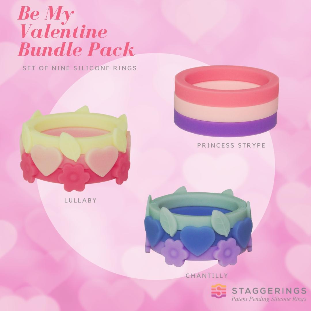 Be my valentine bundle pack silicone rings