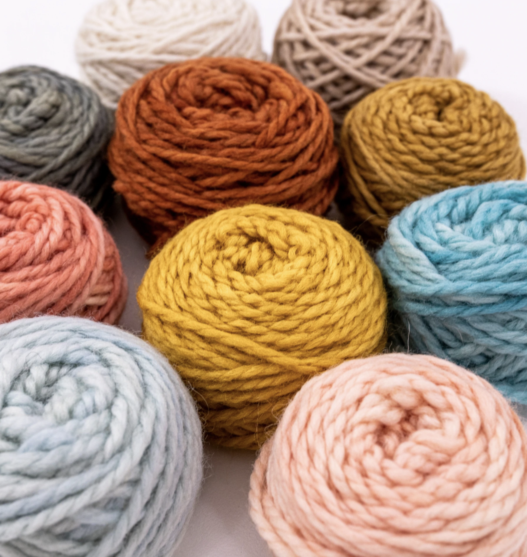 This image shows chunky punch needle wool - available for purchase from the Clever Poppy Shop.