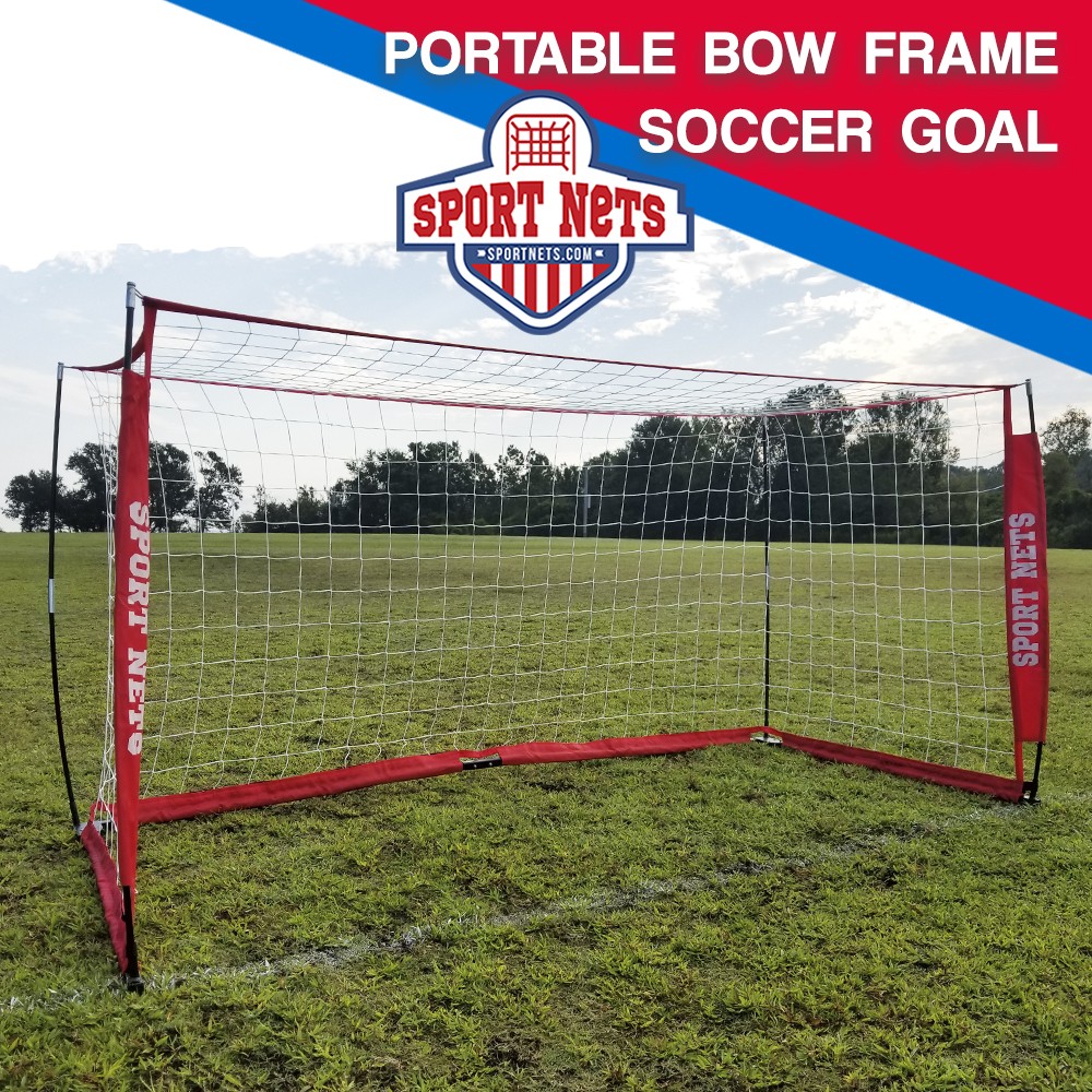 Practice Net Easy Set Up Includes 5 Ground Stakes and Carrying Bag 5 Options to Choose from Portable Soccer Goal by Day 1 Sports 4’x3’, 6’x3’, 9’x5’, 12’x6’ OR 4 PC Set 