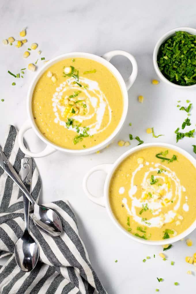 Vegan Creamy Curried Corn & Coconut Chowder