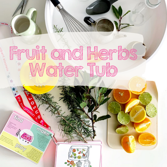 Invitations to Play | Fruit and Herbs Water Tub