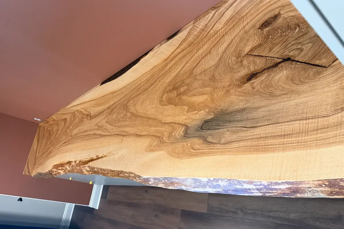 Close Up Ash Wood Countertop