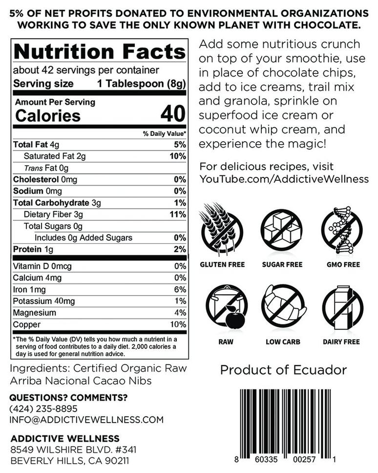 Raw Cacao Nibs Addictive Wellness