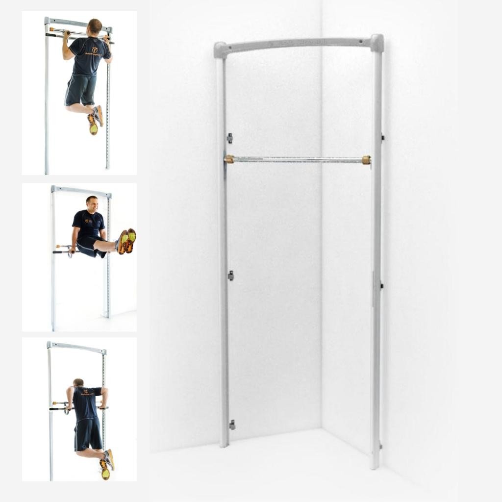 Corner Gym Mounted Adjustable Height Pull Up Bar Dip Station Functional Training Strength Exercise Home Gym Equipment