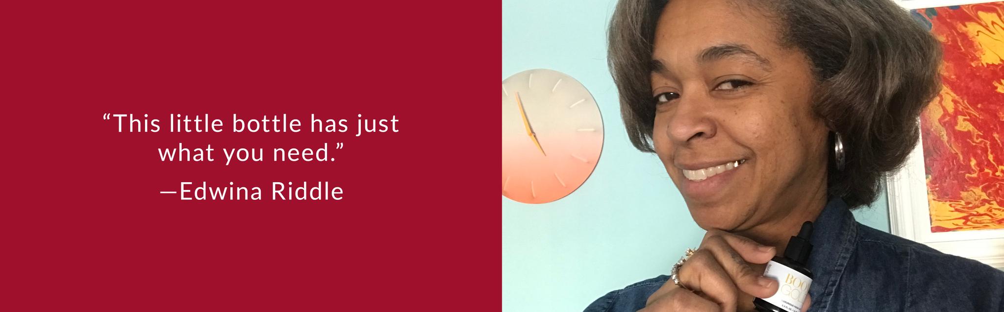 "This little bottle has just what you need."