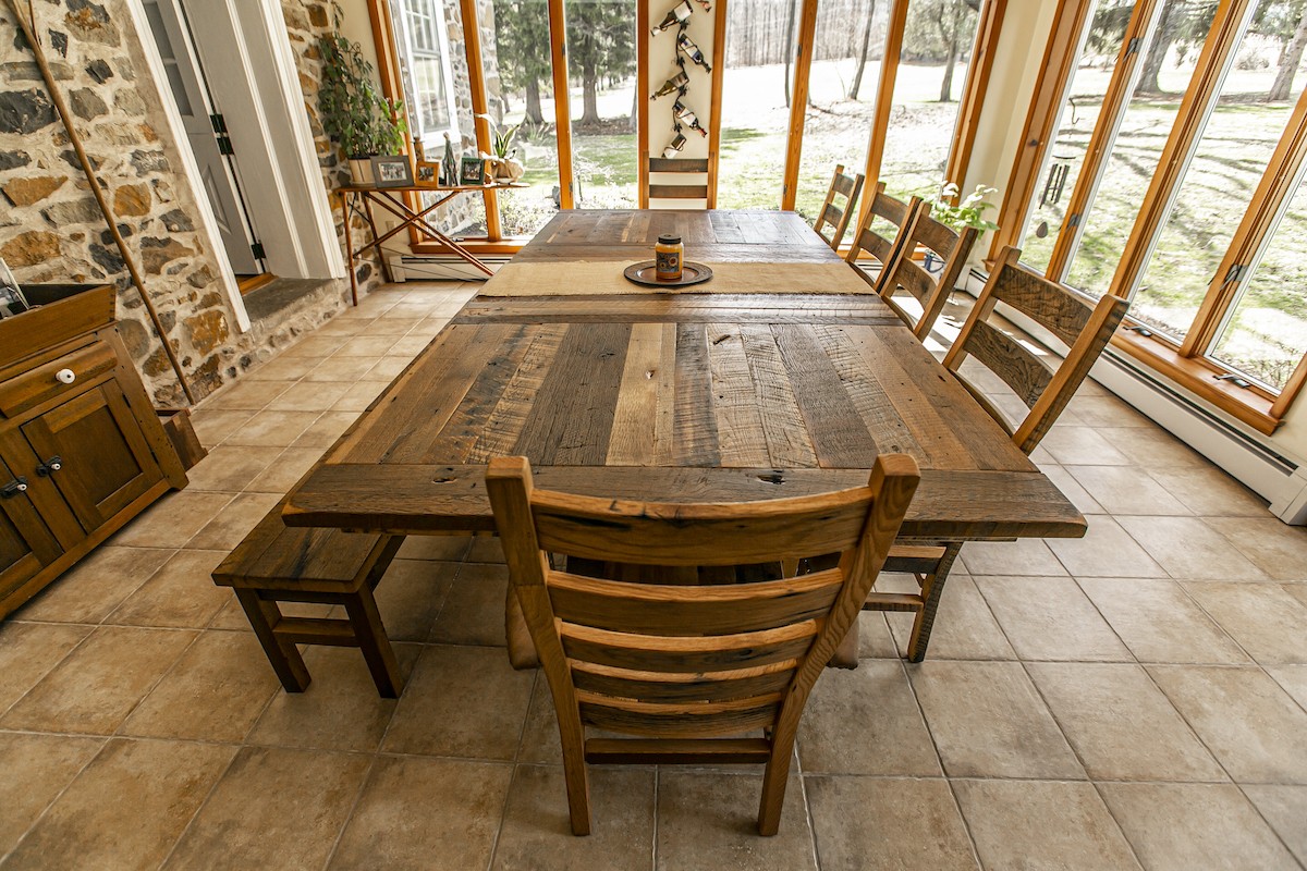 custom reclaimed wood dining table