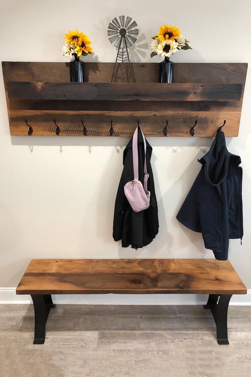 rustic coat rack with shelf