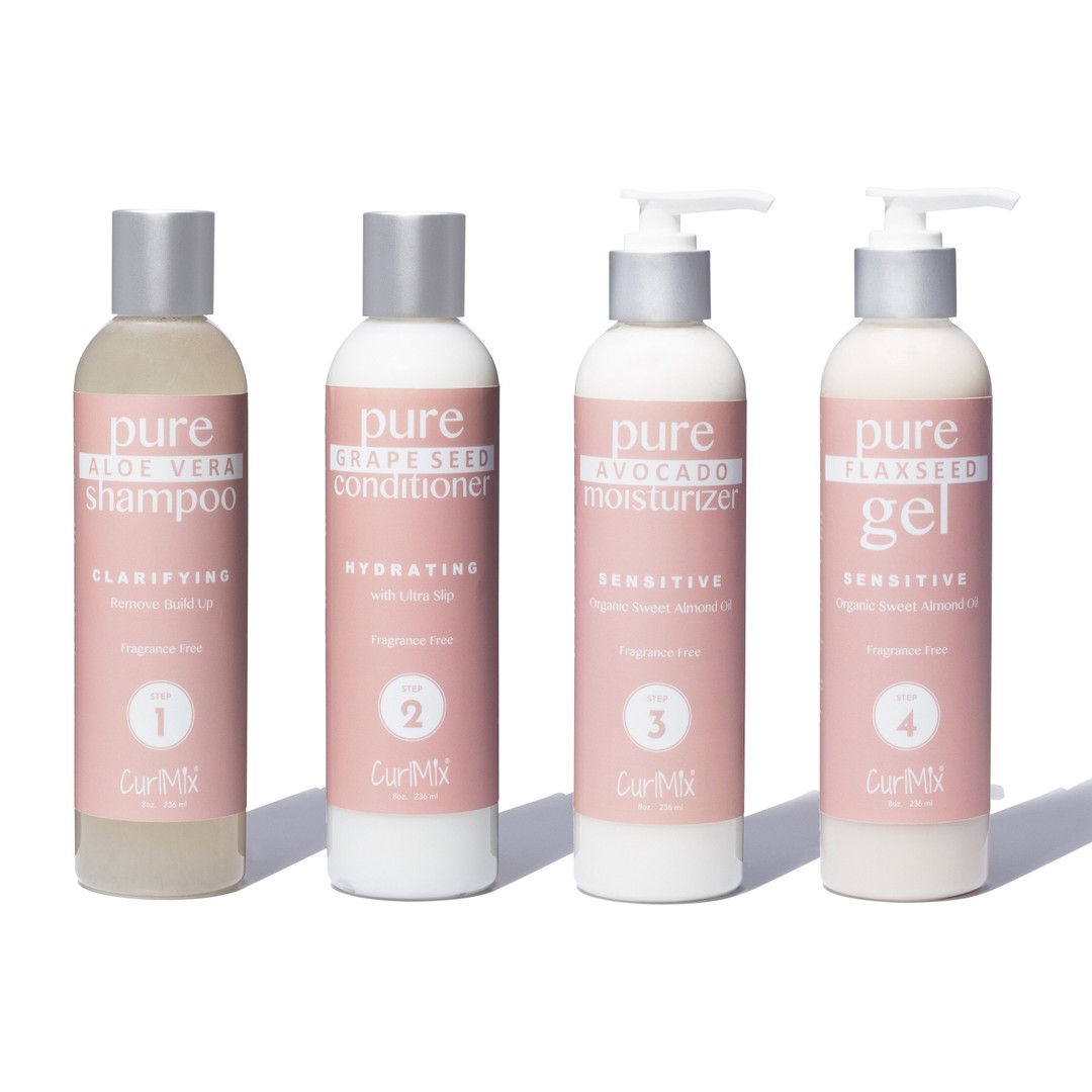 Fragrance Free Wash + Go System with Organic Sweet Almond Oil for Sensitive Skin (Step 1 - 4)