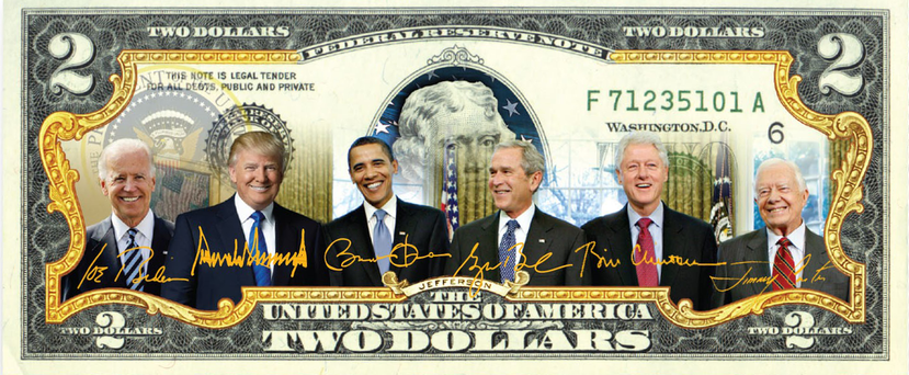 'Living Presidents' $2 Bill