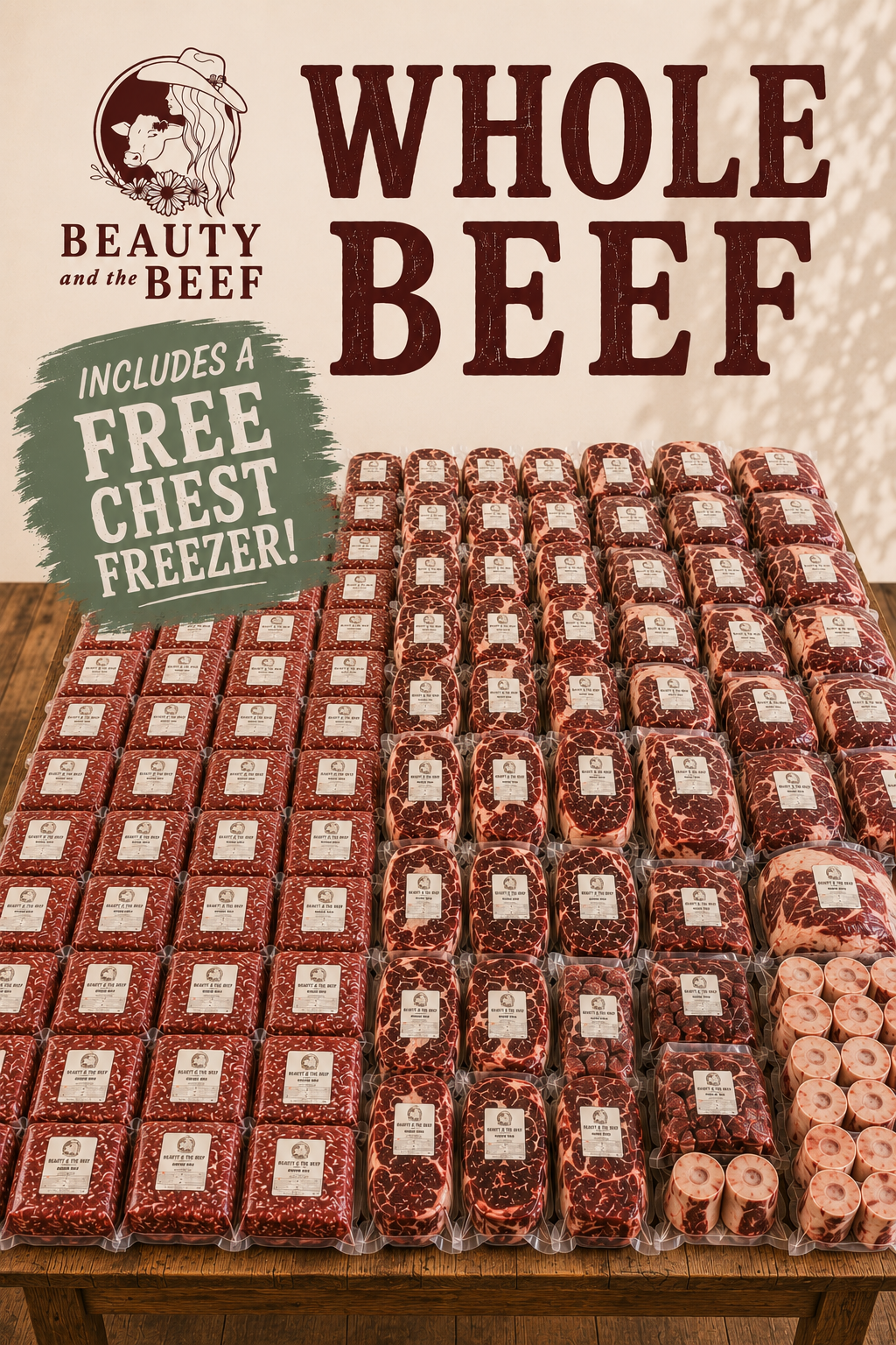 Grass Finished Whole Beef - 400 lbs