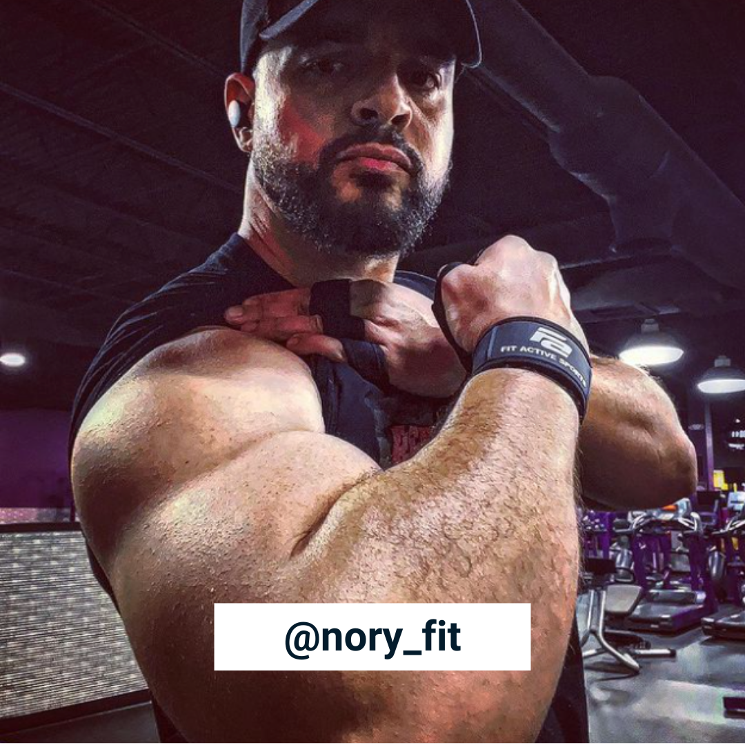 Customer wearing Fit Active Sports weightlifting gloves