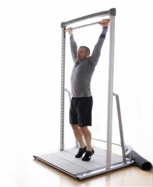 hanging knee lifts strength exercise with adjustable pull up bar calisthenics home gym equipment