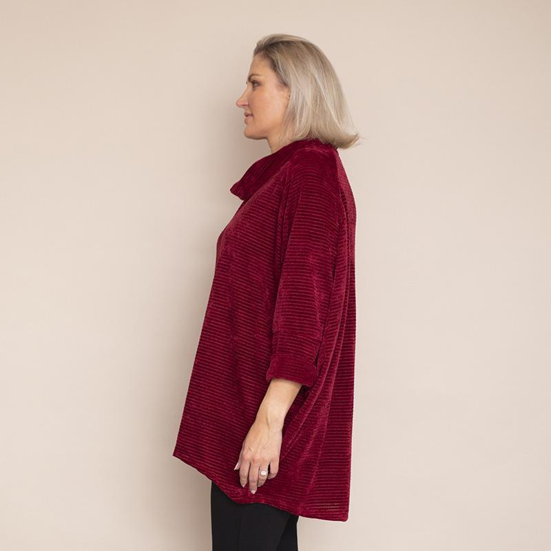 Coleen Velvet TopPlus Size (Wine)