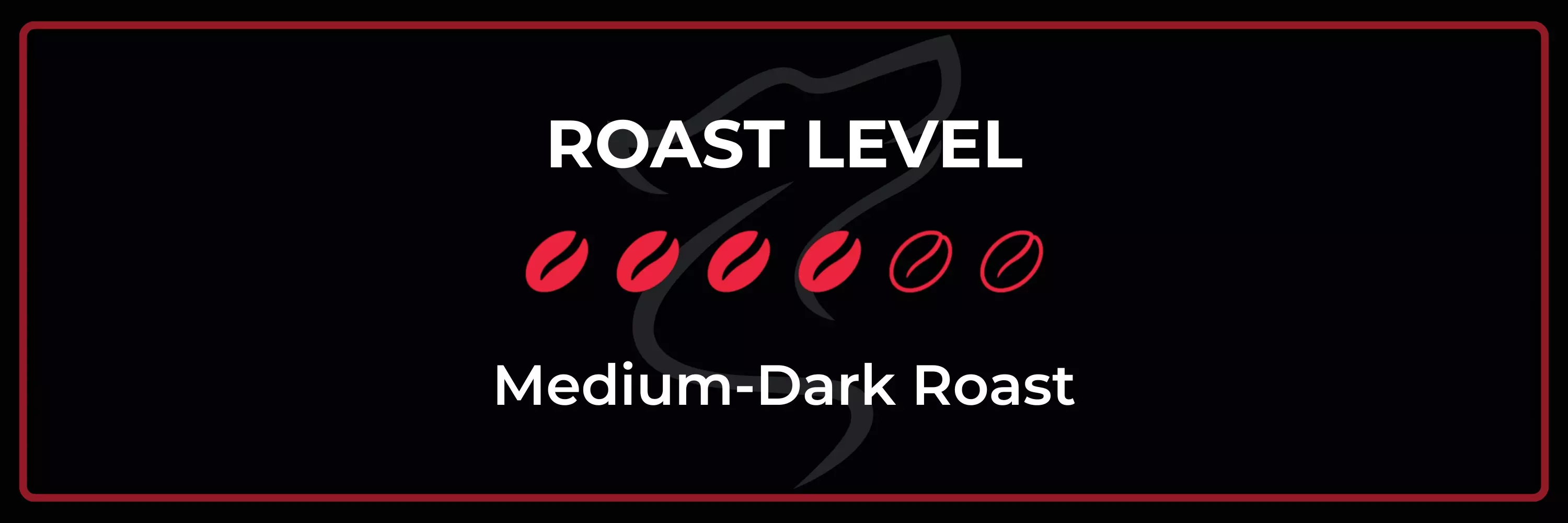 Roast level card for Lonestar showing Lone Wolf Coffee as a medium-dark roast with bean icons.