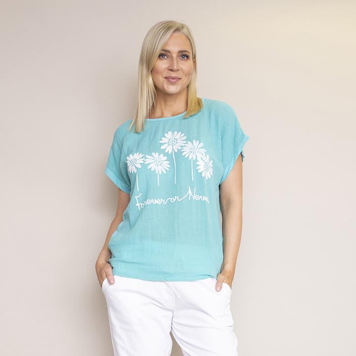 Camila T-Shirt ( Aqua Green)
