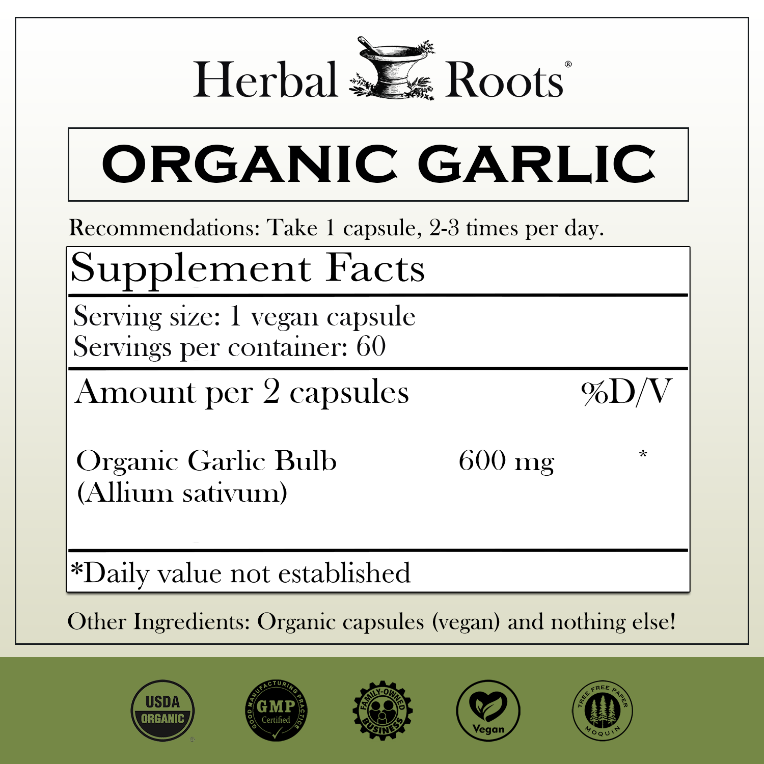 garlic supplement facts