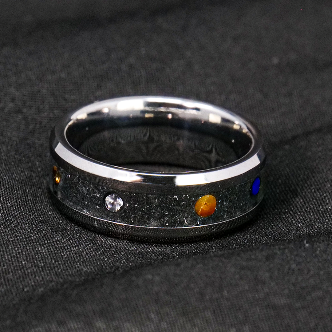 Solar system ring, space jewelry.