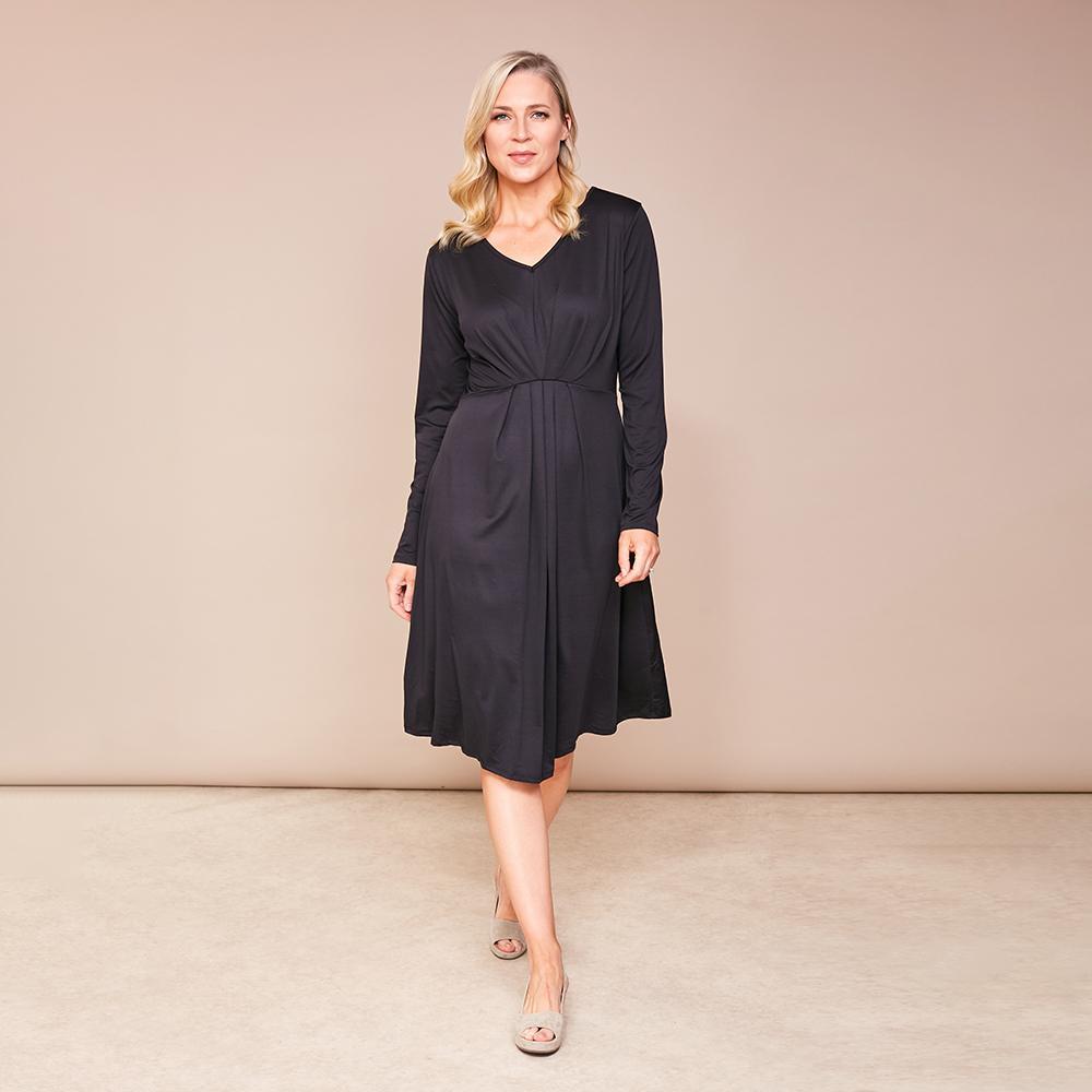 Karla V Neck Dress(Black)