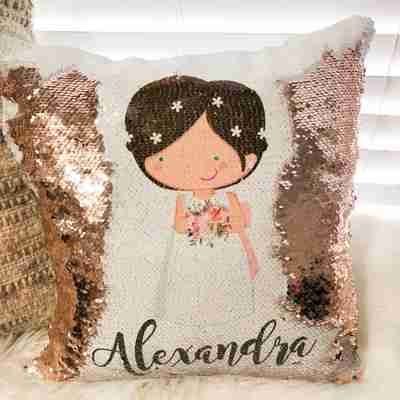 A sequin pillow