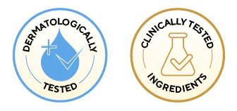 Dermatologically tested, clinically tested ingredients.