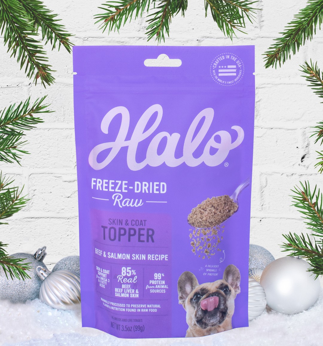 Halo Freeze-Dried Raw Skin & Coat Topper 3.5oz bag