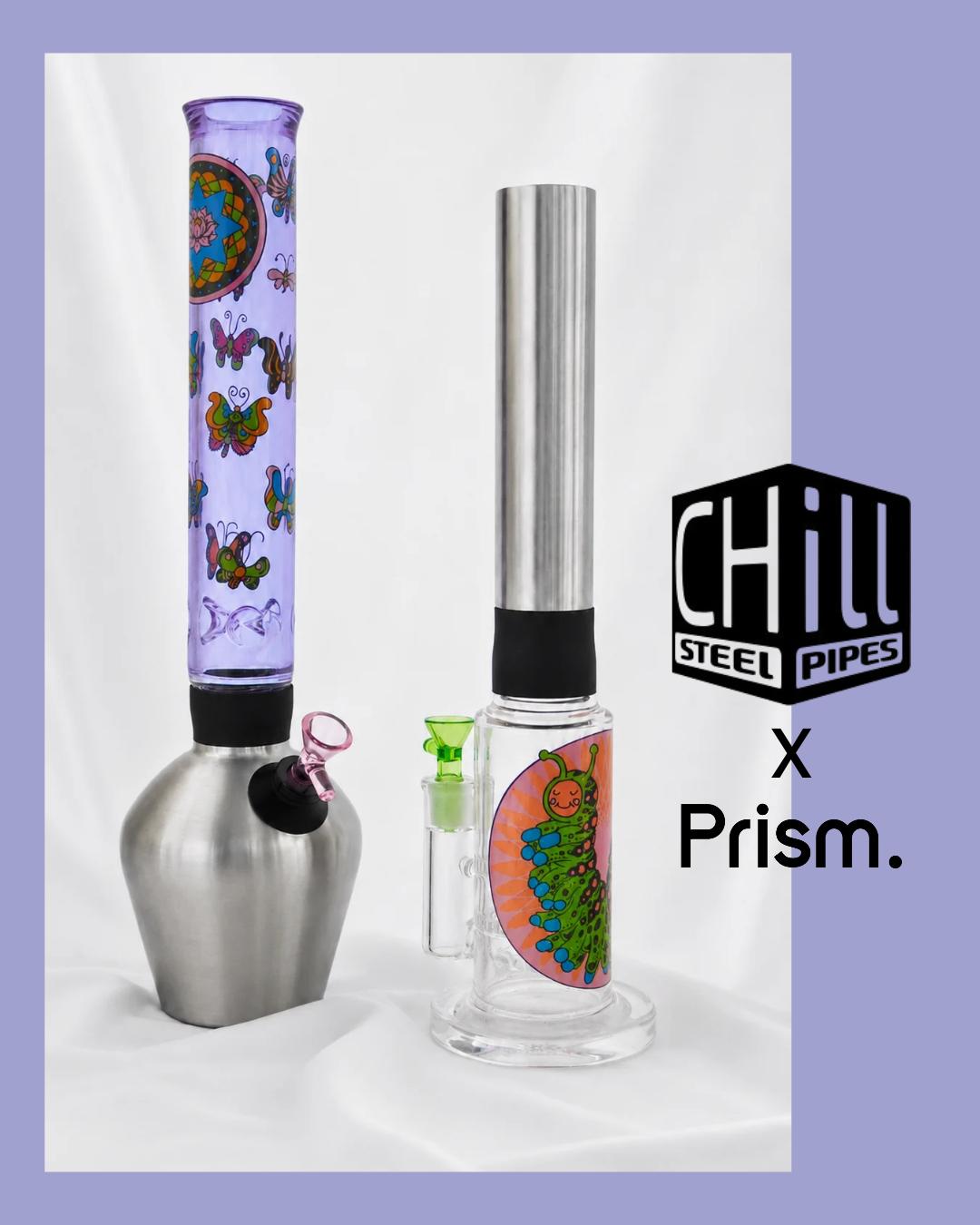 an image showing Prism pieces swapped with Chill Steel Pipes pieces using the 3D printed adapters in place of halo connectors