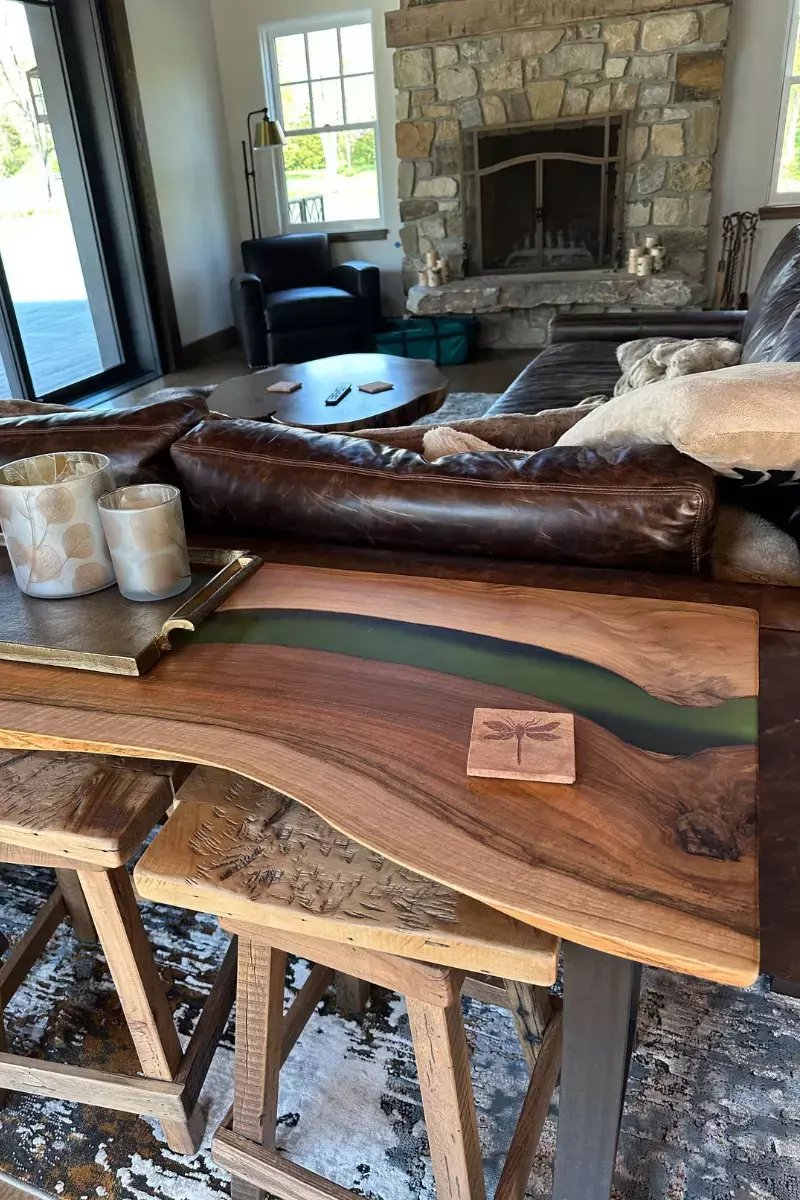 Live Edge River Sofa Table