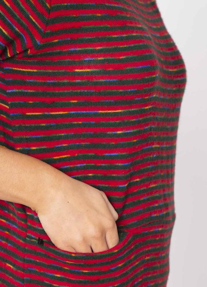 2 Pocket Stripe Top in Red